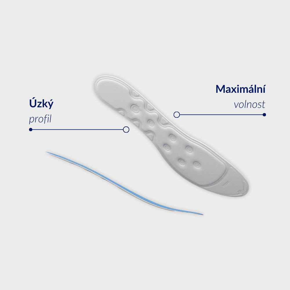 Medicovi Front tenké ortopedické vložky pro úzkou obuv – pohled shora